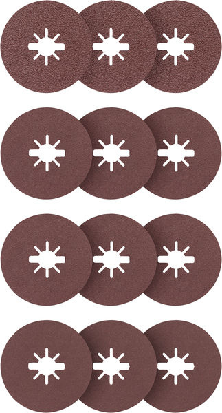 Fíbrový brusný kotouč Expert for Metal R444, Ø 115 mm, G36 × 3, G60 × 3, G80 × 3, G120 × 3, X-LOCK, 12 ks