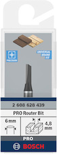 Drážkovací fréza PRO, jeden břit, Ø 4,8 × D 12,4, stopka 6 mm