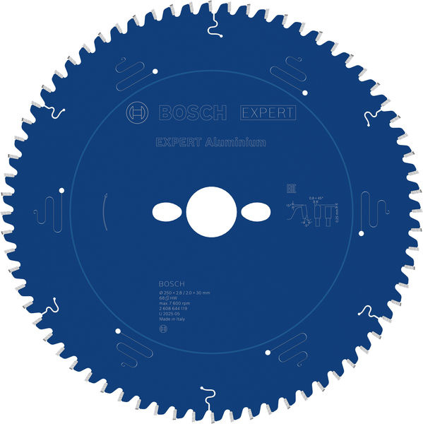 Pilový kotouč EXPERT Aluminium pro okružní pilu, 250 × 2,8/2 × 30 mm, T68