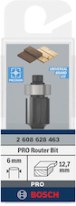 Zarovnávací fréza se spodním ložiskem PRO, Ø 12,7 × D 12,7, stopka 6 mm