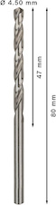 Vrták do kovu PRO Metal HSS-G standardní délky, 4,5 × 47 × 80 mm, 10 ks
