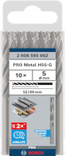 Vrták do kovu PRO Metal HSS-G standardní délky, 5 × 52 × 86 mm, 10 ks