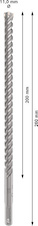 Vrták do betonu PRO SDS plus-5X, 11 × 200 × 260 mm