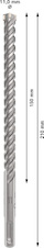 Vrták do betonu PRO SDS plus-5X, 11 × 150 × 210 mm