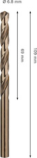 Vrták do kovu PRO Stainless Steel HSS-Co, 6,8 × 69 × 109 mm