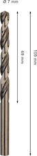 Vrták do kovu PRO Stainless Steel HSS-Co, 7 × 69 × 109 mm