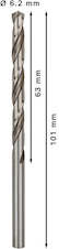 Vrták do kovu PRO Metal HSS-G standardní délky, 6,2 × 63 × 101 mm, 10 ks