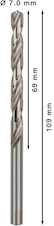 Vrták do kovu PRO Metal HSS-G standardní délky, 7 × 69 × 109 mm, 10 ks