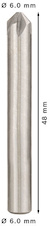 Záhlubník PRO Steel HSS, 6 × 48 mm, M3
