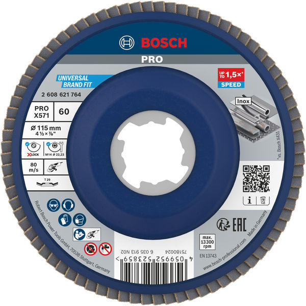 Lamelový brusný kotouč PRO X571, lomené provedení, 115 mm, G60, X-Lock