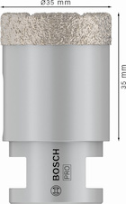 Vrtací korunka pro suché vrtání PRO Ceramic dry, 35 × 35 × 14 mm