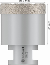 Vrtací korunka pro suché vrtání PRO Ceramic dry, 55 × 35 × 14 mm