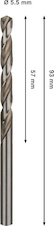 Vrták do kovu PRO Metal HSS-G, 5,5 × 57 × 93 mm