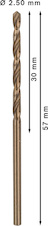 Vrták do kovu PRO Stainless Steel HSS-Co, 2 × 30 × 57 mm, 10 ks