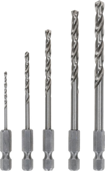 Sada vrtáků do kovu PRO Metal HSS-G Hex, 5 ks