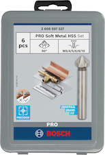 Sada záhlubníků PRO Soft Metal HSS, 6 ks