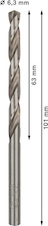 Vrták do kovu PRO Metal HSS-G standardní délky, 6,3 × 63 × 101 mm, 10 ks