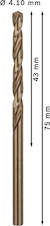 Vrták do kovu PRO Stainless Steel HSS-Co, 4,1 × 43 × 75 mm, 10 ks