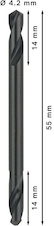 Oboustranný vrták do kovu PRO Metal HSS-G, 4,2 × 14 × 55 mm, 10 ks