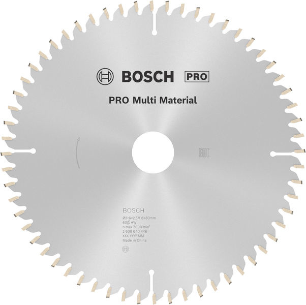 Pilový kotouč PRO Multi Material pro okružní pilu, 216 × 2,5 × 30 mm, T60