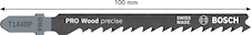 Pilový plátek pro přímočaré pily PRO Wood precise T144DP 100 mm, 2 ks