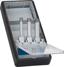Sada vrtáků PRO Ceramic dry pro vrtání za sucha, 6 × 33, 8 × 33, 10 × 33 mm, 3 kusy
