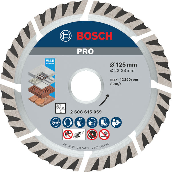 Diamantový řezací kotouč PRO Multi Material, 125 × 22,23 mm, 10 ks