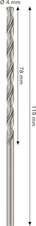 Vrták do kovu PRO Metal HSS-G, 4 × 78 × 119 mm