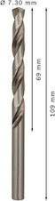 Vrták do kovu PRO Metal HSS-G standardní délky, 7,3 × 69 × 109 mm, 10 ks