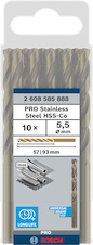 Vrták do kovu PRO Stainless Steel HSS-Co, 5,5 × 57 × 93 mm, 10 ks
