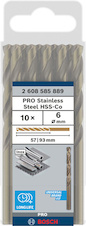 Vrták do kovu PRO Stainless Steel HSS-Co, 6 × 57 × 93 mm, 10 ks