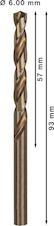 Vrták do kovu PRO Stainless Steel HSS-Co, 6 × 57 × 93 mm, 10 ks