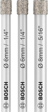 Sada vrtáků PRO Ceramic dry pro vrtání za sucha, 6 × 66, 6 × 66, 8 × 66 mm, 3 kusy
