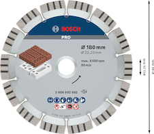 Diamantový kotouč PRO Abrasive, 180 × 22,23 mm