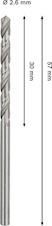 Vrták do kovu PRO Metal HSS-G, 2,6 × 30 × 57 mm