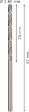 Vrták do kovu PRO Metal HSS-G standardní délky, 2,6 × 30 × 57 mm, 10 ks