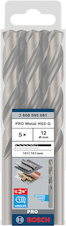 Vrták do kovu PRO Metal HSS-G standardní délky, 12 × 101 × 151 mm, 5 ks