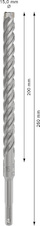 Vrták do betonu PRO SDS plus-5X, 15 × 200 × 260 mm