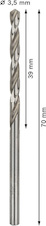 Vrták do kovu PRO Metal HSS-G standardní délky, 3,5 × 39 × 70 mm, 10 ks