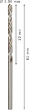 Vrták do kovu PRO Metal HSS-G standardní délky, 3 × 33 × 61 mm, 10 ks