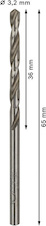 Vrták do kovu PRO Metal HSS-G standardní délky, 3,2 × 36 × 65 mm, 10 ks