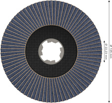 Lamelový brousící kotouč PRO X571, zahnutý, 125 mm, G40, vláknová podložka, X-Lock