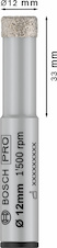 Vrták PRO Ceramic dry pro vrtání za sucha, 12 × 33 × 13 mm