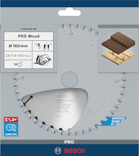 Pilový kotouč PRO Wood pro okružní pilu, 160 × 2,6 × 20 mm, T36