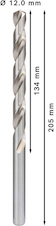 Vrták do kovu PRO Metal HSS-G dlouhý, 12 × 134 × 205 mm, 5 ks