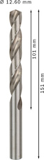 Vrták do kovu PRO Metal HSS-G standardní délky, 12,6 × 101 × 151 mm, 5 ks