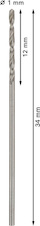 Vrták do kovu PRO Metal HSS-G standardní délky, 1 × 12 × 34 mm, 10 ks