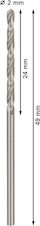Vrták do kovu PRO Metal HSS-G standardní délky, 2 × 24 × 49 mm, 10 ks