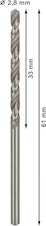 Vrták do kovu PRO Metal HSS-G standardní délky, 2,8 × 33 × 61 mm, 10 ks