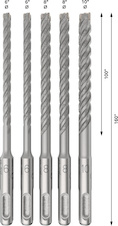 Sada vrtáků do betonu PRO SDS plus-5X, 6/6/8/8/10 mm, 5 ks